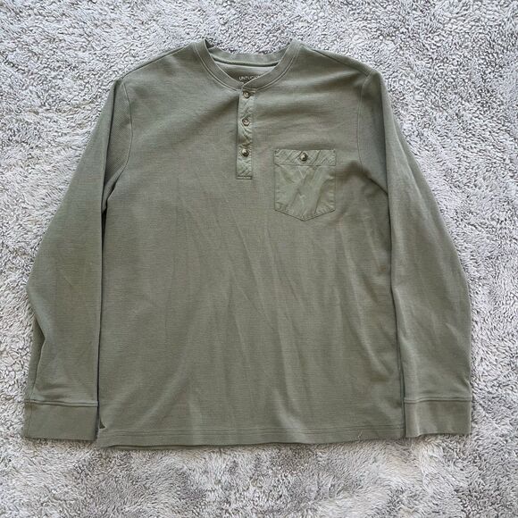 UnTuckit Men’s Lumel Henley Shirt Long Sleeve Mgr Green Size Large 41198 - Picture 1 of 7